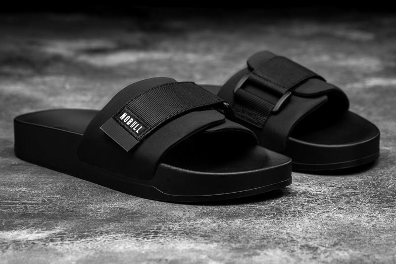 Women's Nobull Adjustable Slide Slides Black | SG N2779W